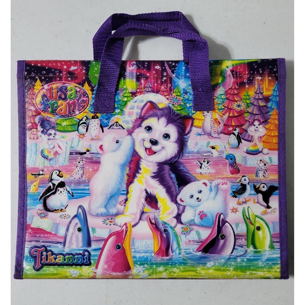 Lisa Frank TIKANNI HUSKY Trifold Portfolio Storage Case Folder School Art - Picture 2 of 5